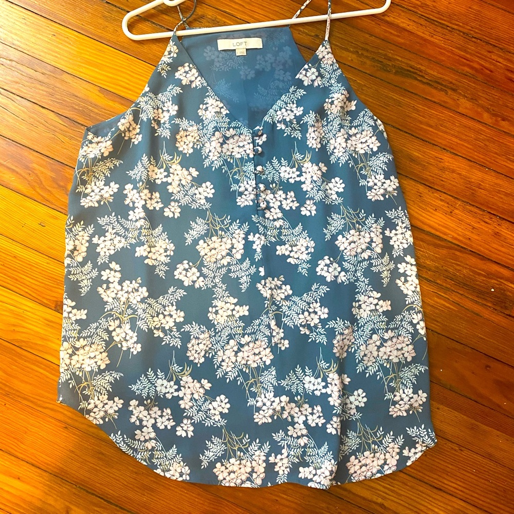 Loft Floral Button Strappy Cami
